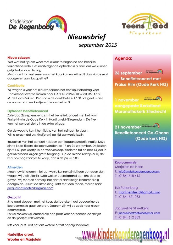 nieuwsbrief september 2015