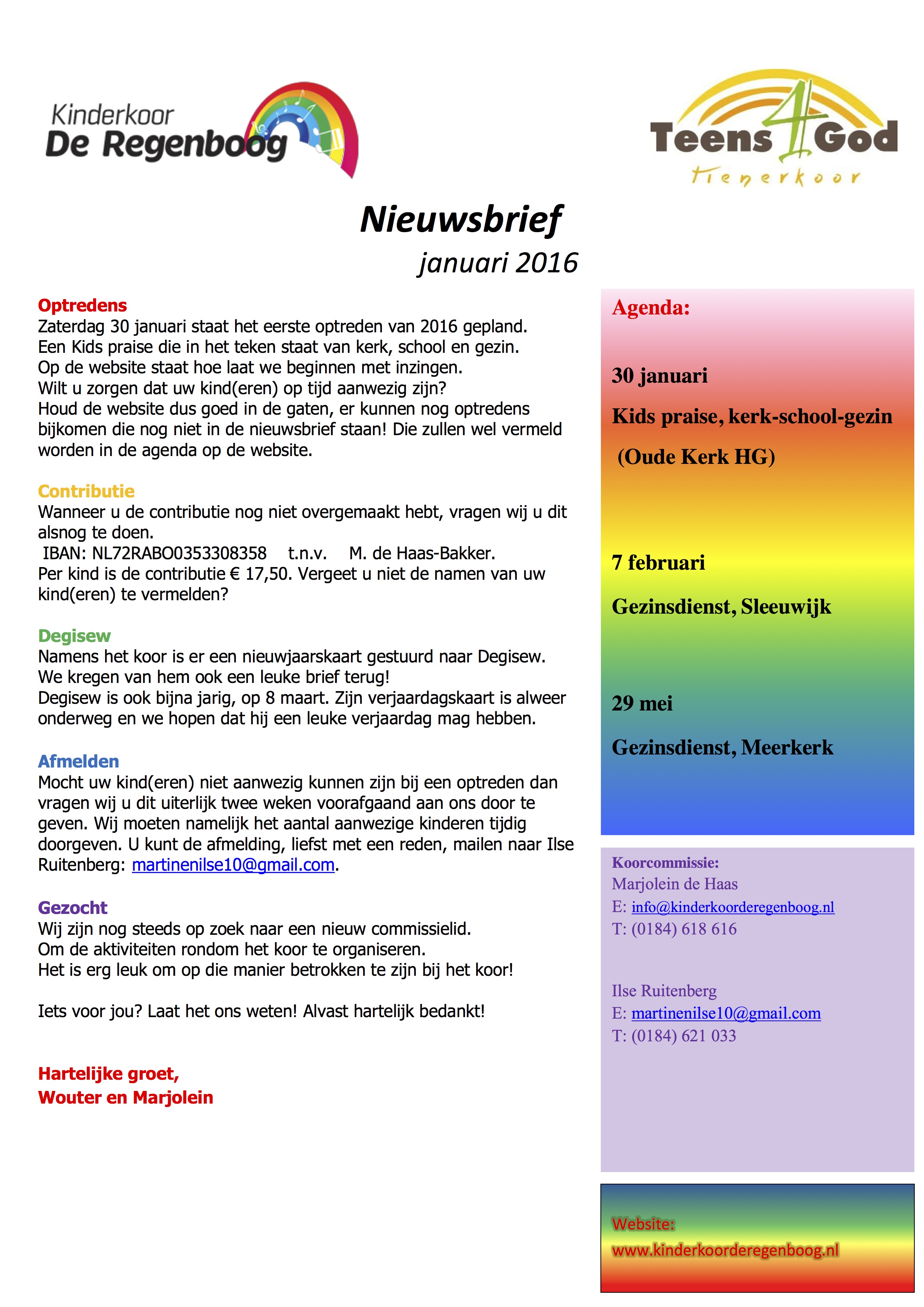 nieuwsbrief januari 2016